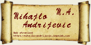 Mihajlo Andrijević vizit kartica